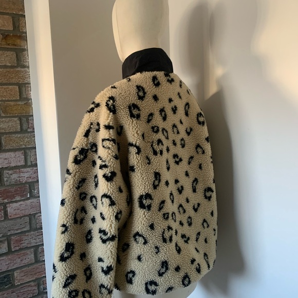 OBEY | M | Chiller Leopard Stampa Teddy Fleece Pullover Jacket - Picture 12 of 12